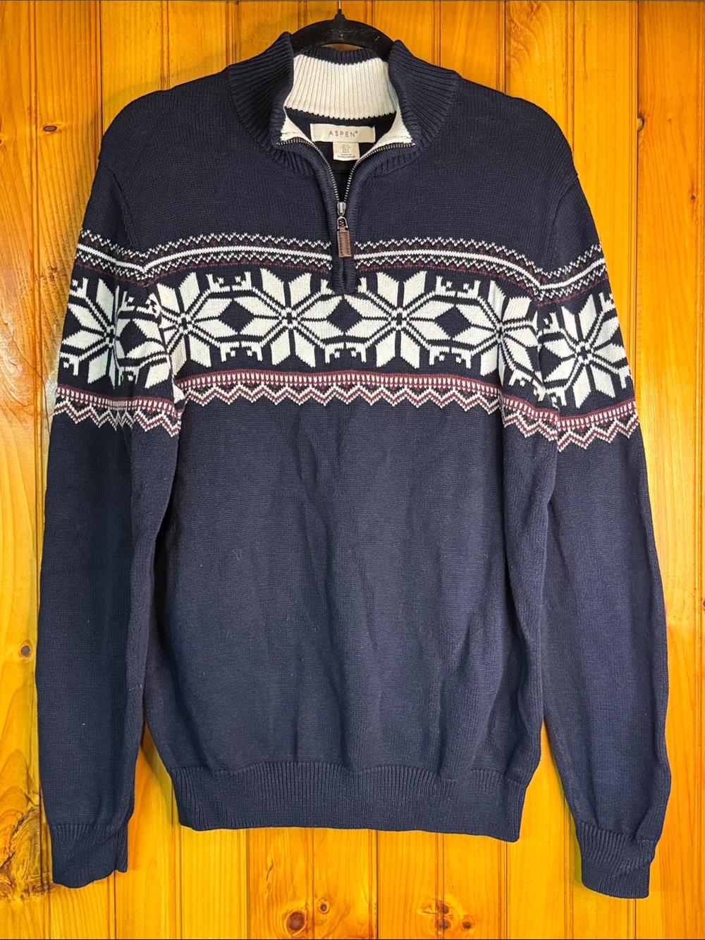 Aspen Navy Fair Isle Half-Zip Sweater - Men